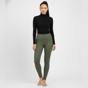 WHBM Women’s Olive Green Runway High Rise Suede Leggings Sz 10